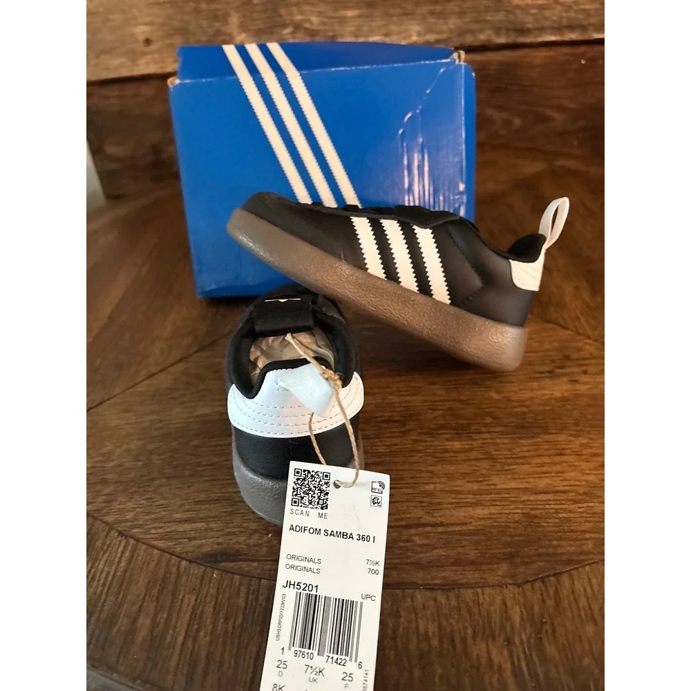 Adidas Adifom Samba 360 I Infant Shoes Black White Gum JH5201 Size 8K NIB